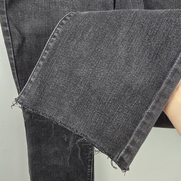 LEVI'S 505 Straight Leg Raw Hem Jean Pants Black Denim Womens Size 8 - Picture 5 of 15